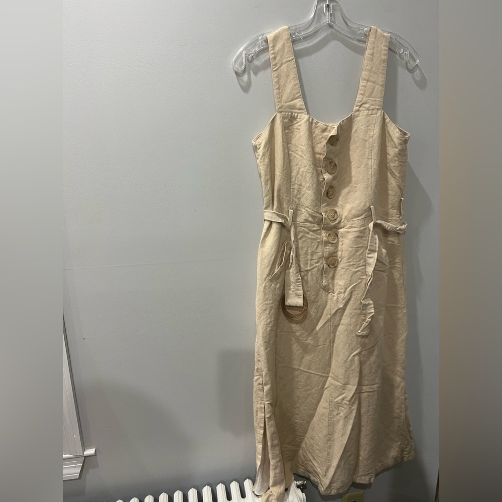 Farrow brown dress with straps size M cream